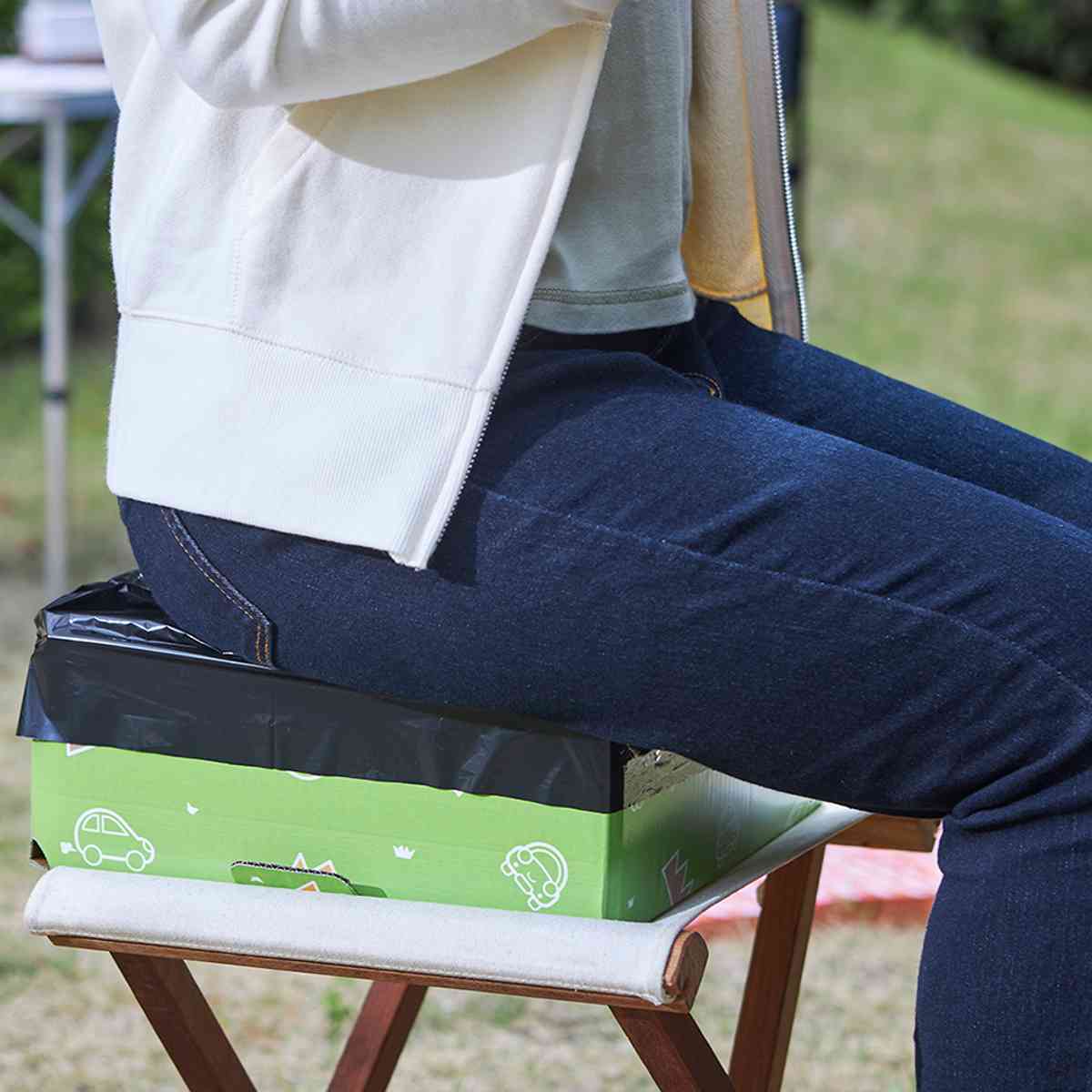 緊急トイレ 非常用 簡易トイレ コンパクト 車載用 防災 渋滞 ( 災害 トイレ ダンボール製 凝固剤 処理袋 ポンチョ トイレセット 5回分 体重120kgまで 緊急用 簡易 持ち運び 携帯トイレ 非常トイレ 使い捨て 災害時 ドライブ )