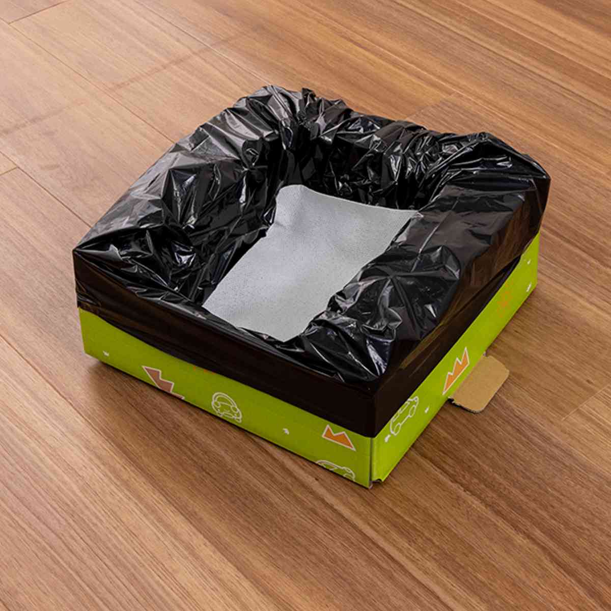 緊急トイレ 非常用 簡易トイレ コンパクト 車載用 防災 渋滞 ( 災害 トイレ ダンボール製 凝固剤 処理袋 ポンチョ トイレセット 5回分 体重120kgまで 緊急用 簡易 持ち運び 携帯トイレ 非常トイレ 使い捨て 災害時 ドライブ )