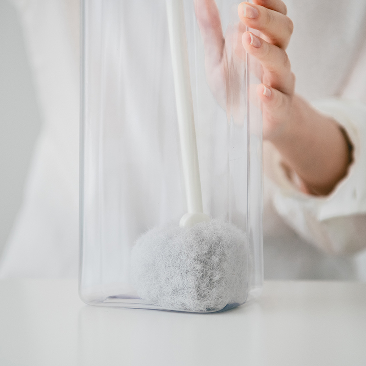 ボトル洗いブラシ アフロのひと回し ワイドボトル用 ( ボトル洗いスポンジ ボトル用スポンジ 冷水筒洗い キッチンスポンジ 柄付き 日本製 キッチンブラシ 洗浄ブラシ 柄付きブラシ ワイドボトルスポンジ キズがつきにくい )