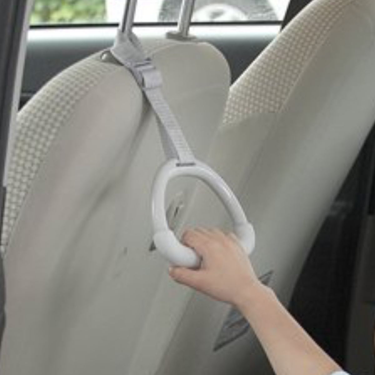 ラクラク持手 グレー ( 車 自動車 安全 乗り降り 介護 取っ手 ヘッドレス )