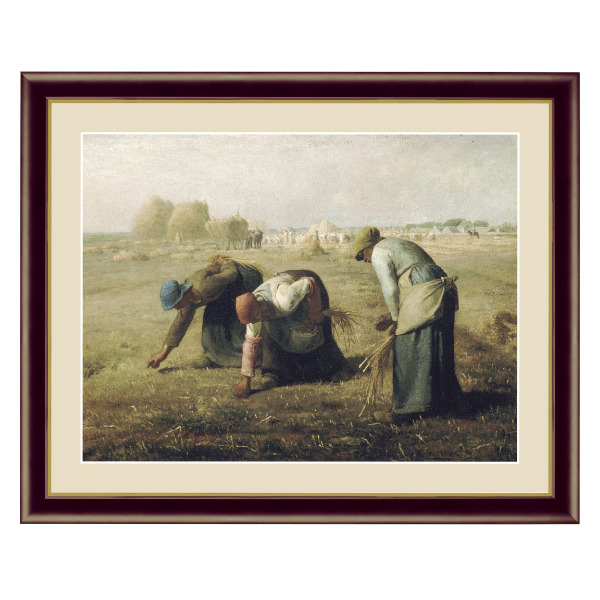 絵画 『落穂拾い』 42×52cm ミレー 1857年 額入り 巧芸画