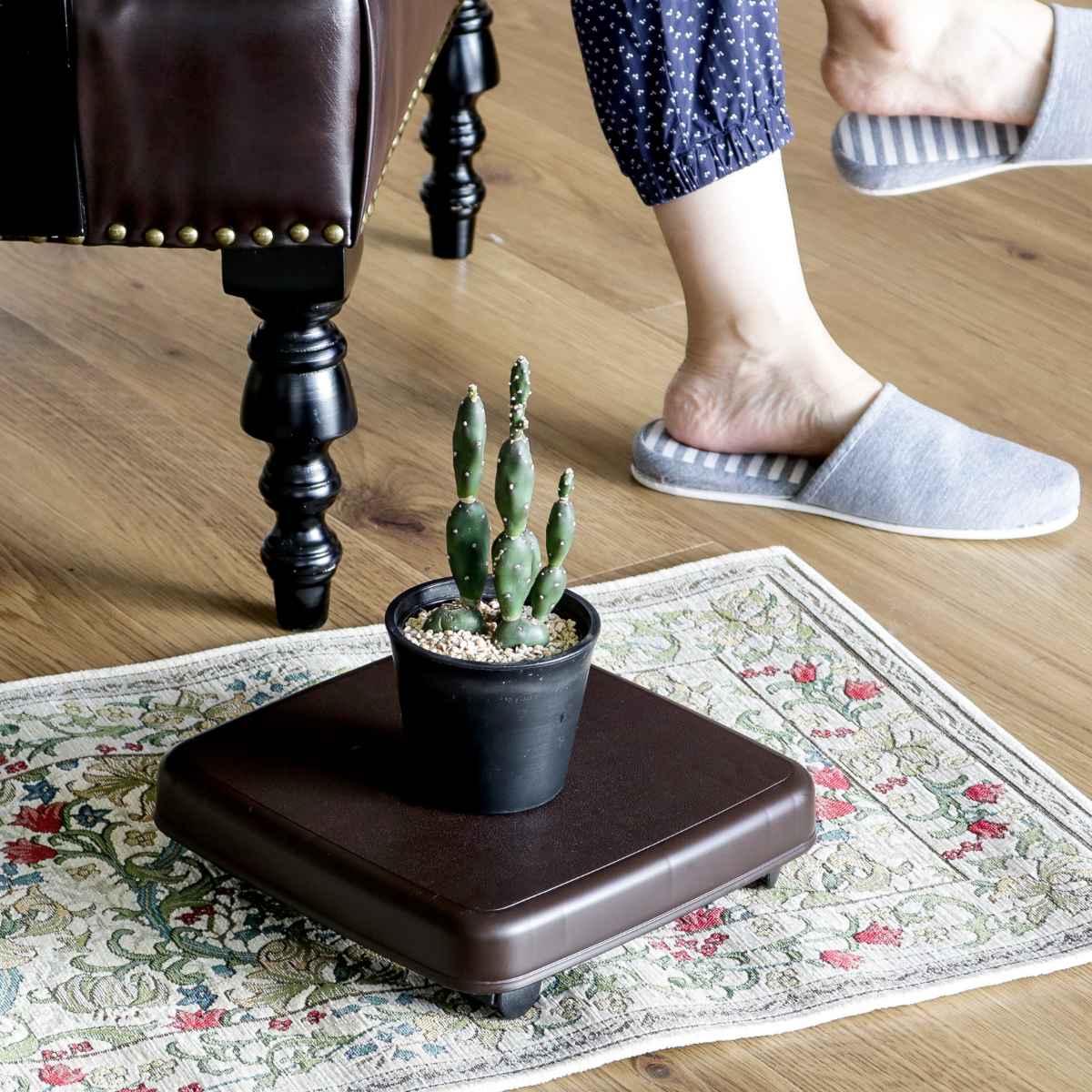 平台車 S キャスター付き 家庭用 押入れ ラクゴロ 日本製 ( ホームキャリー キャリーカート 家庭用台車 キャリー 台車 キャリーワゴン キャリー台車 小型 置台 軽量 シンプル ストッパー付き ) 【ホワイトグレー】 ホワイトグレー