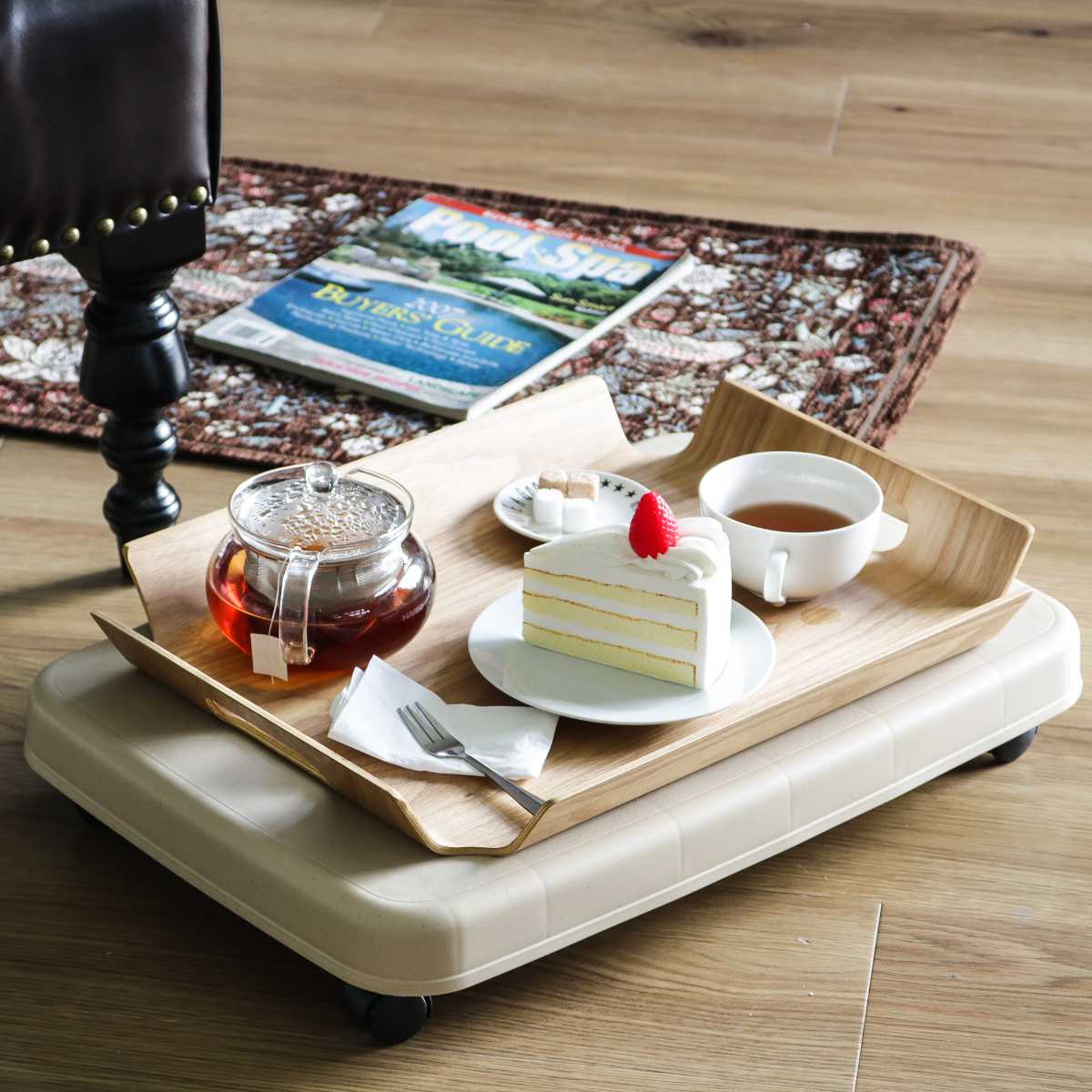 平台車 LL キャスター付き 家庭用 押入れ ラクゴロ 日本製 ( ホームキャリー キャリーカート 家庭用台車 キャリー 台車 キャリーワゴン キャリー台車 小型 置台 軽量 シンプル ストッパー付き ) 【ホワイトグレー】 ホワイトグレー