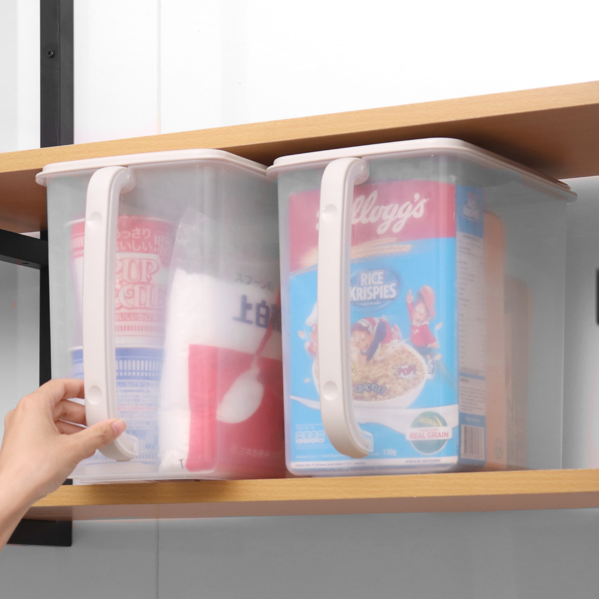 吊戸棚 収納 収納ケース 整理ストッカー 大 キッチン ( 取っ手付き キッチンストッカー 整理ケース 吊戸棚収納 吊戸棚 戸棚収納 吊り戸棚 パントリー収納 日本製 収納 収納BOX 収納ボックス プラスチック 整理 片付け )