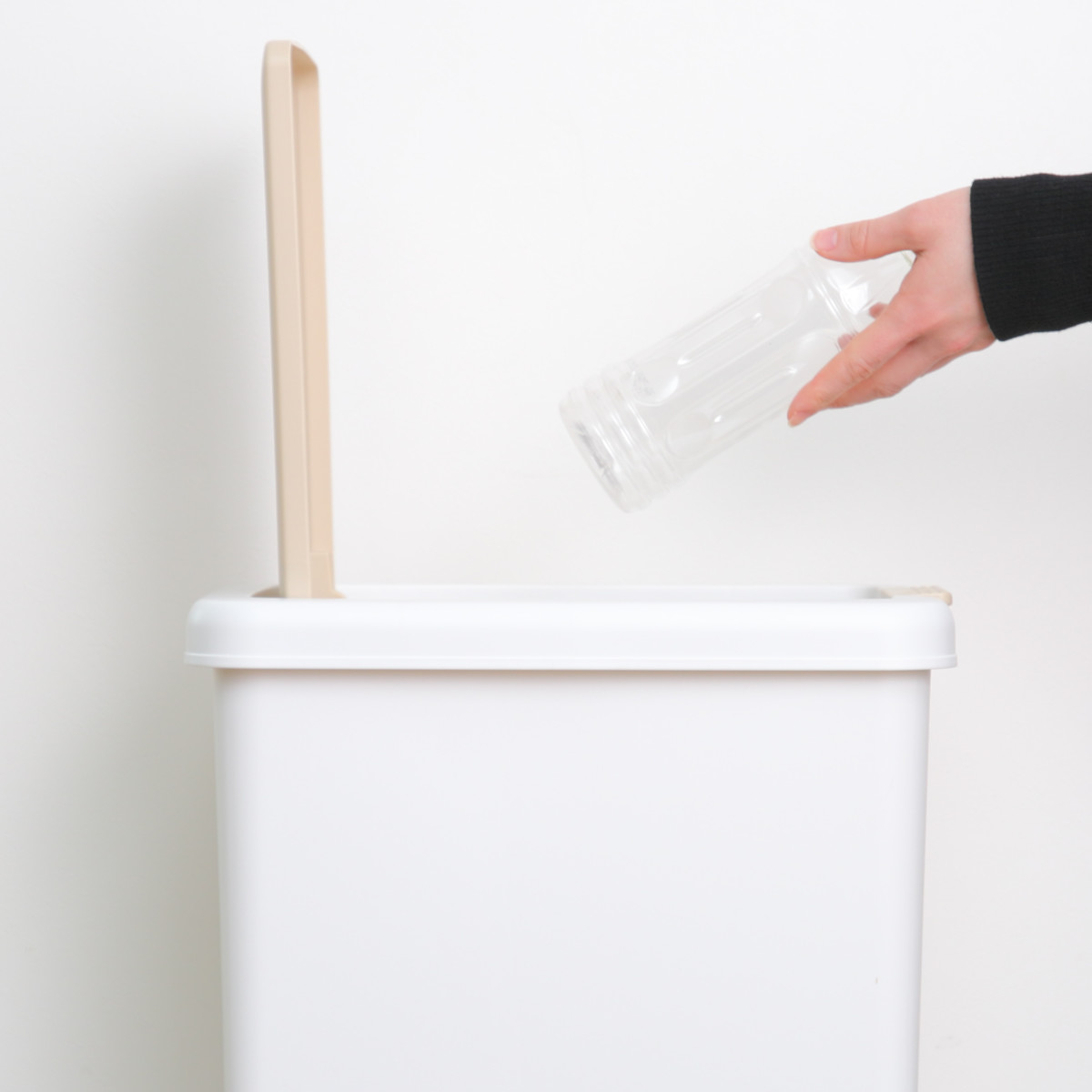 ゴミ箱 39L 分別 二段 ダストボックスファイン ( ごみ箱 38リットル 縦型 スリム 2分別 ふた付き プッシュ式 省スペース シンプル ダストボックス 袋止め付き 袋が見えにくい キッチン )