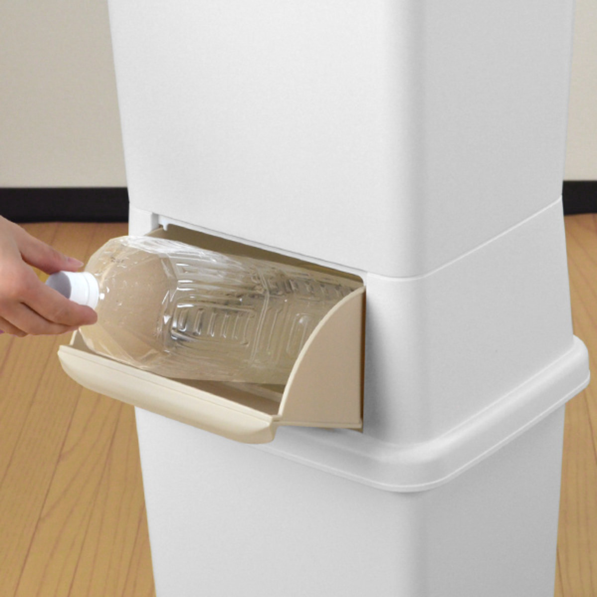 ゴミ箱 39L 分別 二段 ダストボックスファイン ( ごみ箱 38リットル 縦型 スリム 2分別 ふた付き プッシュ式 省スペース シンプル ダストボックス 袋止め付き 袋が見えにくい キッチン )