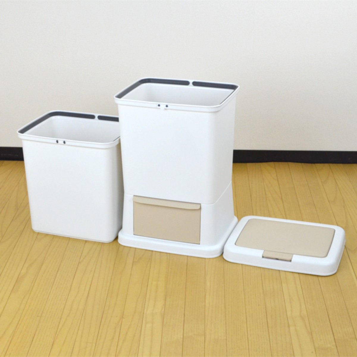 ゴミ箱 39L 分別 二段 ダストボックスファイン ( ごみ箱 38リットル 縦型 スリム 2分別 ふた付き プッシュ式 省スペース シンプル ダストボックス 袋止め付き 袋が見えにくい キッチン )