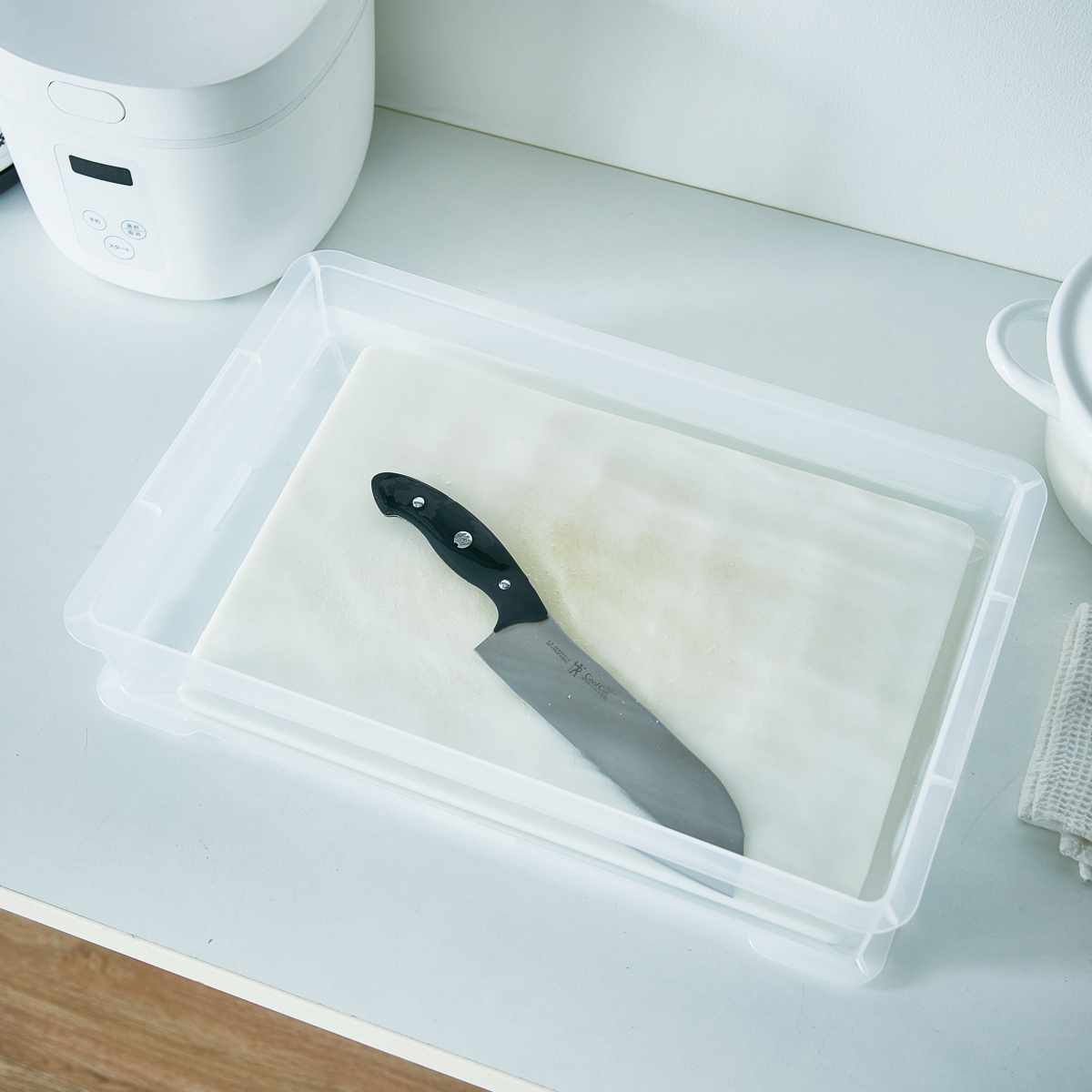 フタ フードテナー No.10 No.20 専用 もち箱 ( 餅箱 餅ばこ もちばこ フードコンテナー 保存容器 プラスチック フードコンテナ パン 餅 ケーキ 麺 保存 積み重ね 運搬 便利 乾燥防止 ホコリ防止 ) 【アイボリー】 アイボリー