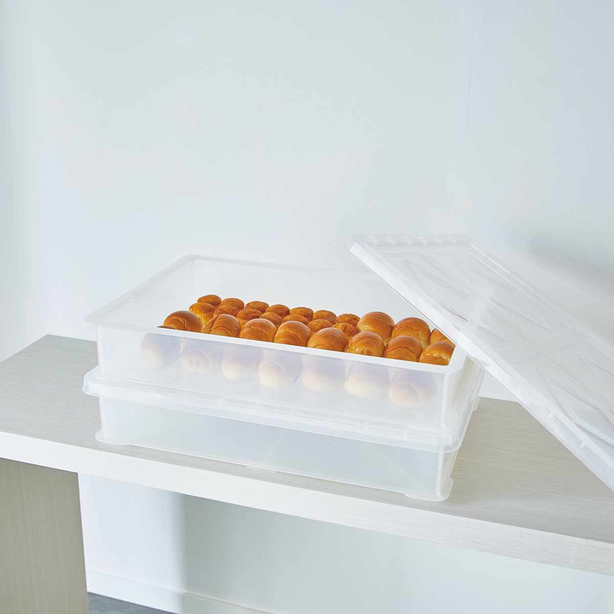 フタ フードテナー No.10 No.20 専用 もち箱 ( 餅箱 餅ばこ もちばこ フードコンテナー 保存容器 プラスチック フードコンテナ パン 餅 ケーキ 麺 保存 積み重ね 運搬 便利 乾燥防止 ホコリ防止 ) 【アイボリー】 アイボリー