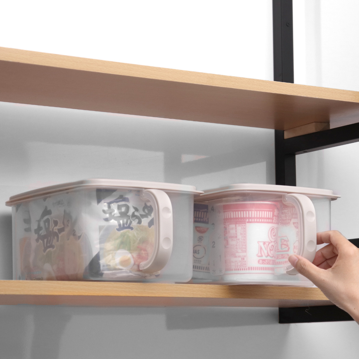 キッチン 収納ケース 整理ストッカー 小 ( 取っ手付き キッチンストッカー 整理ケース 吊戸棚収納 吊戸棚 戸棚収納 吊り戸棚 収納 パントリー収納 日本製 収納BOX 収納ボックス プラスチック 整理 片付け )