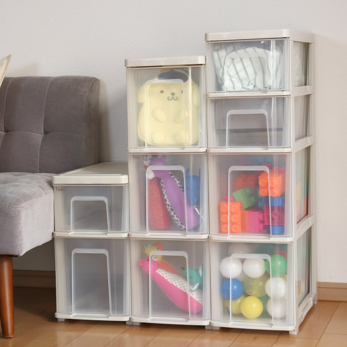 キッチンストッカー シンクスリム 幅22cm 4段 ( キャスター付き スリム 日本製 隙間収納 すき間収納 キッチンラック キッチン 収納 ワゴン ラック 洗面所収納 ランドリー収納 キッチン収納 引出し )