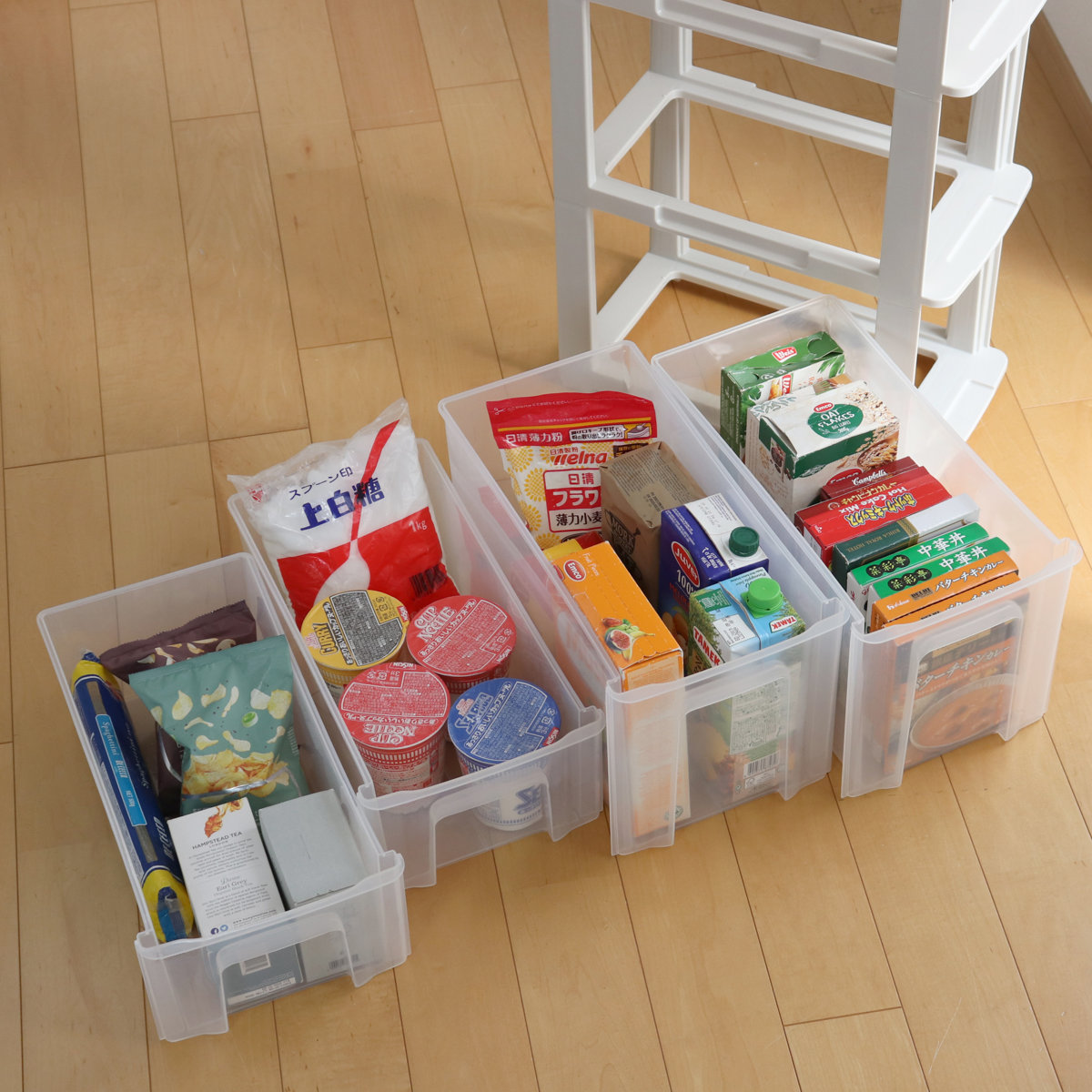 キッチンストッカー シンクスリム 幅22cm 4段 ( キャスター付き スリム 日本製 隙間収納 すき間収納 キッチンラック キッチン 収納 ワゴン ラック 洗面所収納 ランドリー収納 キッチン収納 引出し )