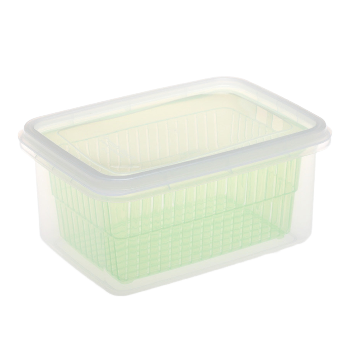 保存容器 2.65L ザル付きDパック ( ザル付き保存容器 プラスチック 野菜保存容器 フタ付き 野菜 冷蔵庫 日本製 角型 大容量 下ごしらえ 作り置き 野菜水切り 電子レンジ対応 冷蔵 水切り )