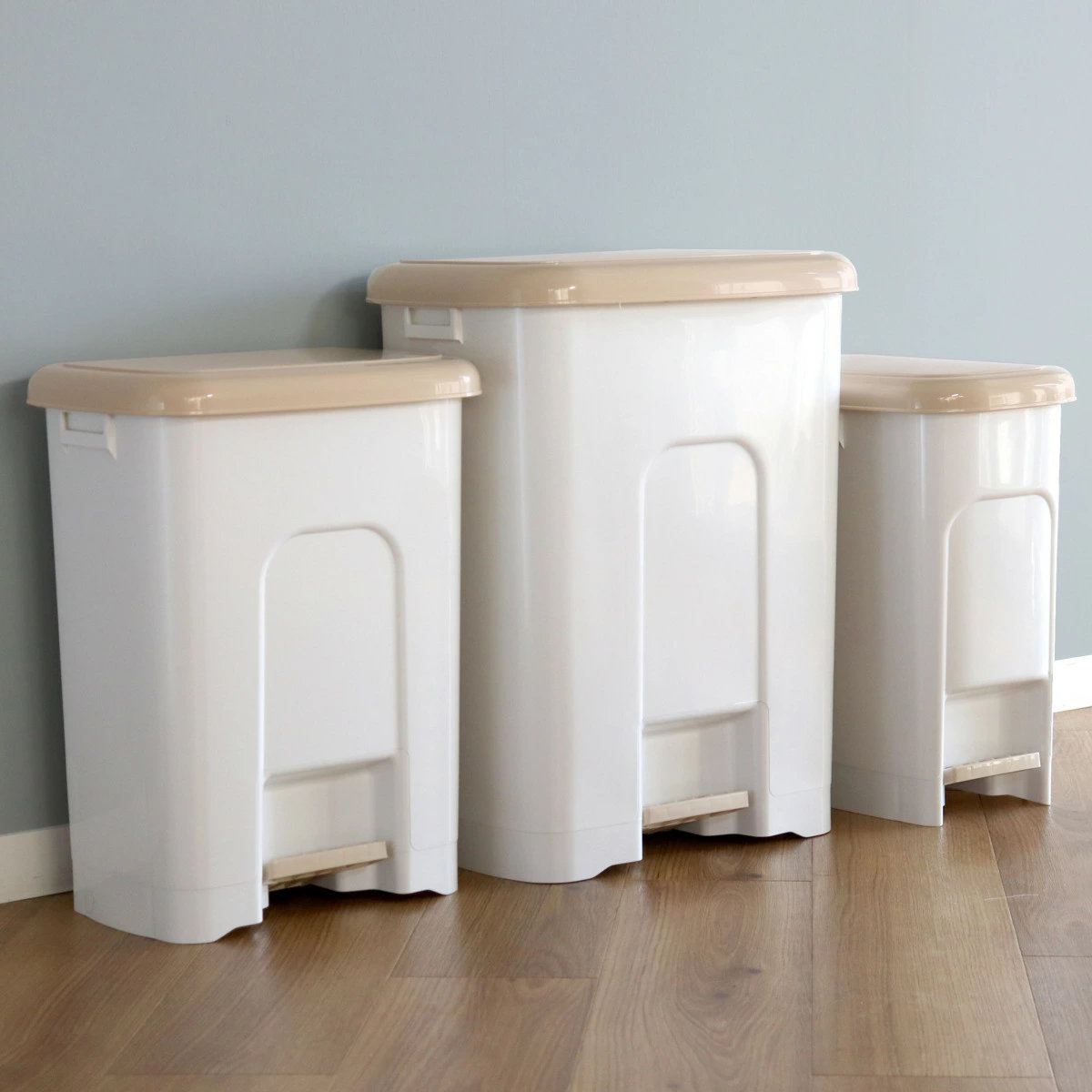 ゴミ箱 26.8L ペダルペール サイドポケット付き ( ごみ箱 26.8リットル ペダル式 ワイド ふた付き 分別 キッチン 袋止め付き 横型 サイドポケット )