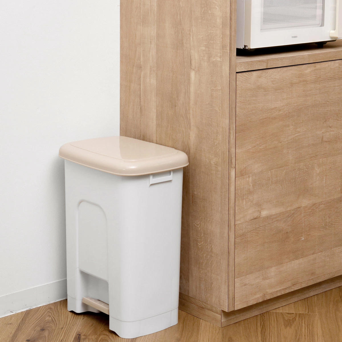 ゴミ箱 26.8L ペダルペール サイドポケット付き ( ごみ箱 26.8リットル ペダル式 ワイド ふた付き 分別 キッチン 袋止め付き 横型 サイドポケット )