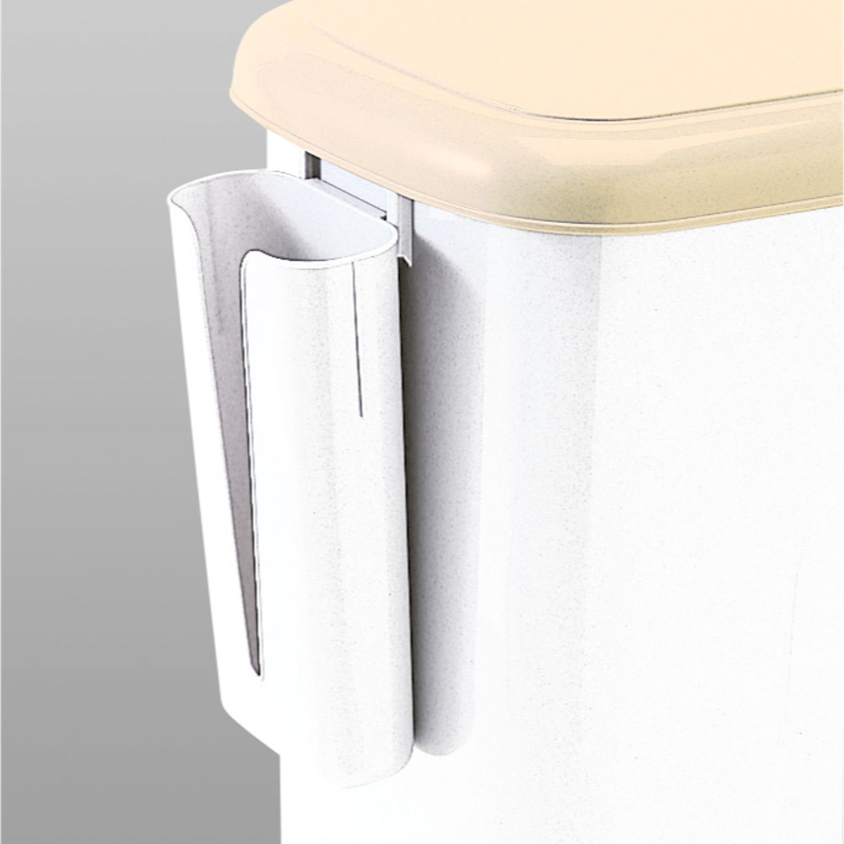 ゴミ箱 26.8L ペダルペール サイドポケット付き ( ごみ箱 26.8リットル ペダル式 ワイド ふた付き 分別 キッチン 袋止め付き 横型 サイドポケット )