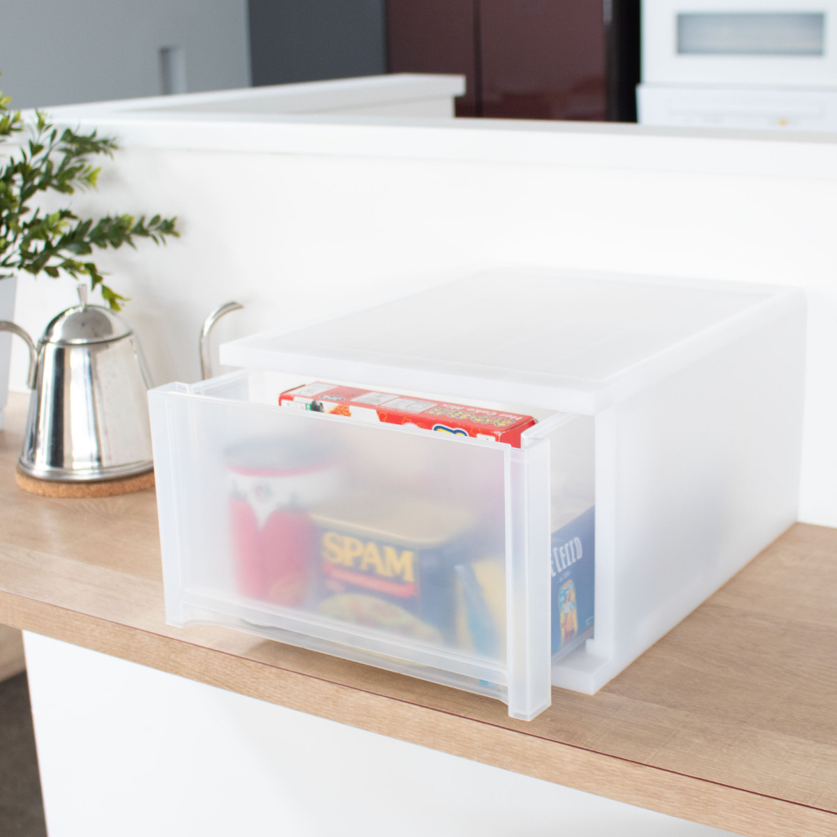 収納ケース 引出し Brio ワイド CDワイドケース 約幅36×奥行34.7×高さ18.5cm ( 収納ボックス 収納 プラスチック 小物収納 小物 積み重ね スタッキング 小物入れ 小物整理 CD デスク収納 仕切り付き 仕切り板 ) 【ブラウン】 ブラウン