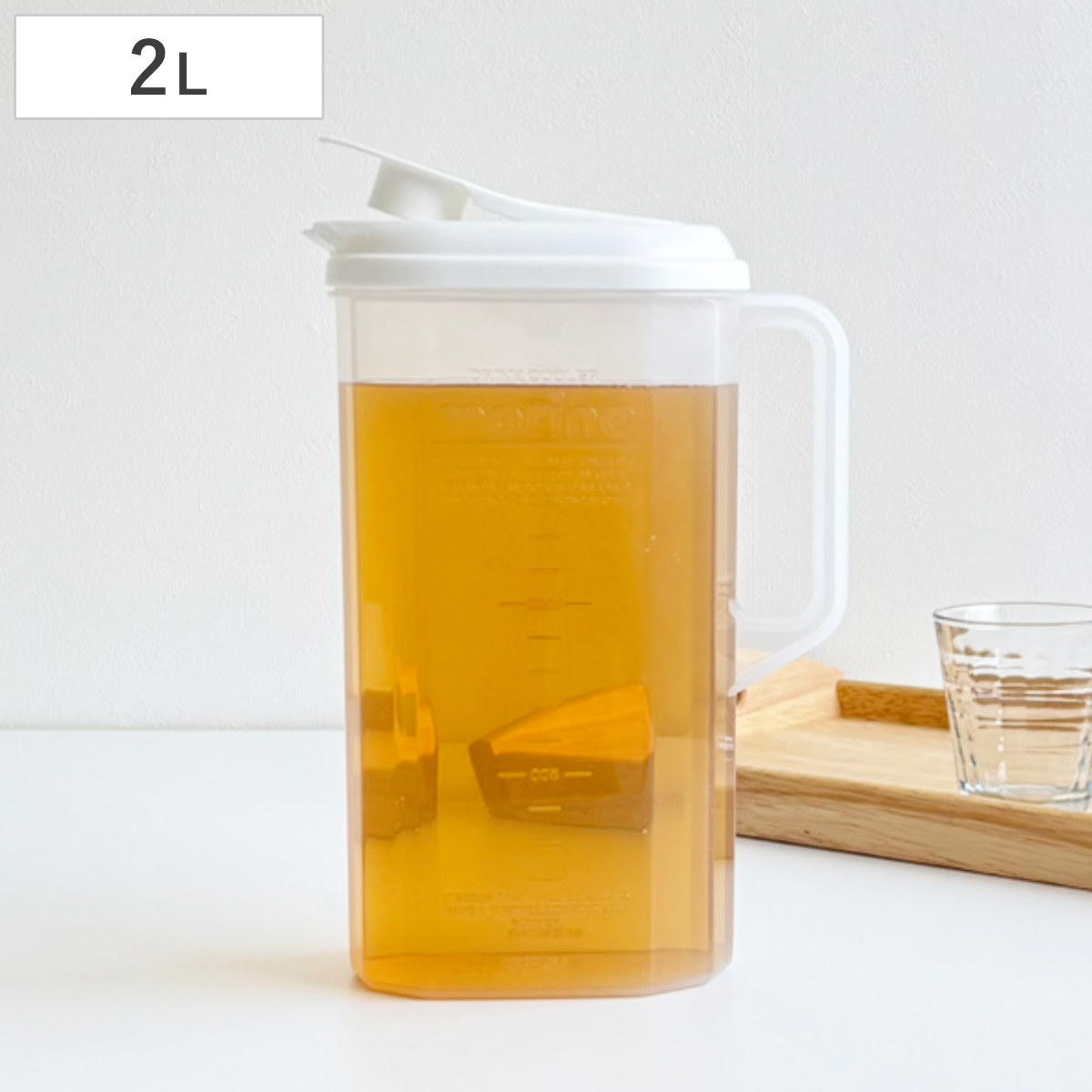 ピッチャー 2L マリンクーラー ワンプッシュ ( 冷水筒 冷水ポット 麦茶ポット ポット 麦茶 日本製 プラスチック ワンタッチ ホワイト ドアポケット シンプル 定番 )