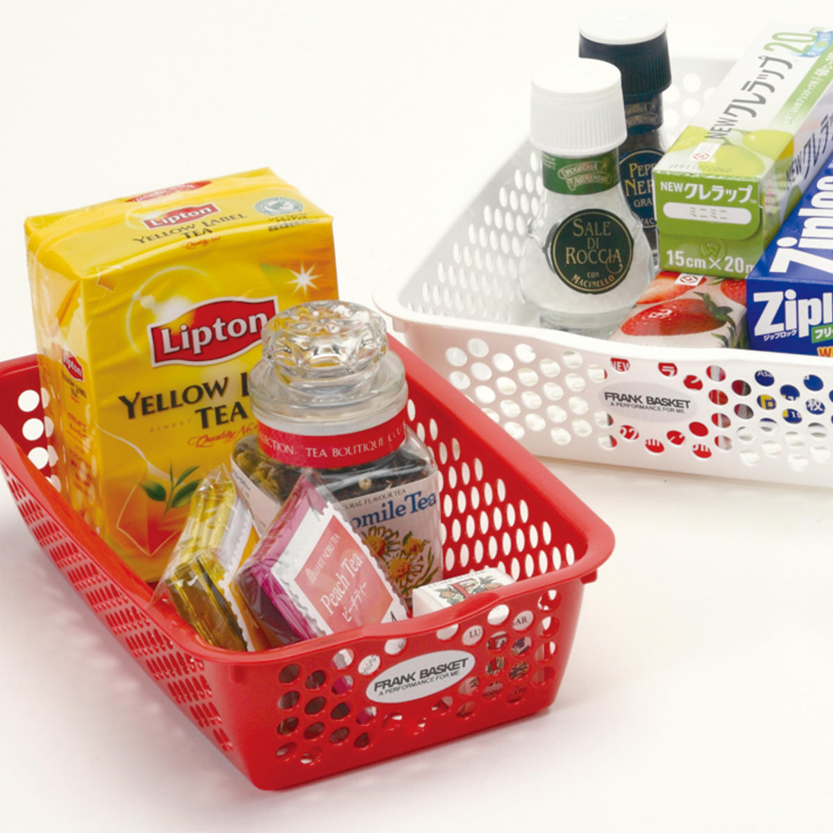 収納ケース バスケット フランクバスケット 小物収納 幅23.5×奥行30×高さ6.5cm ( プラスチック 収納 収納ボックス かご カゴ ストッカー 小物入れ 小物 通気性 日本製 リビング キッチン ランドリー ストック 水回り 水周り ) 【ブラウン】 ブラウン