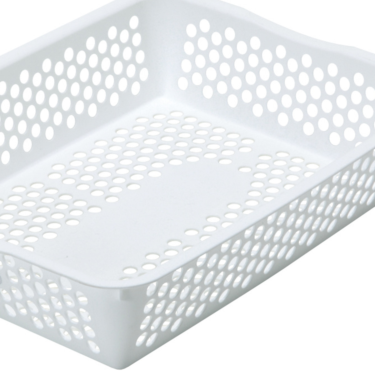 収納ケース バスケット フランクバスケット 小物収納 幅23.5×奥行30×高さ6.5cm ( プラスチック 収納 収納ボックス かご カゴ ストッカー 小物入れ 小物 通気性 日本製 リビング キッチン ランドリー ストック 水回り 水周り ) 【ブラウン】 ブラウン