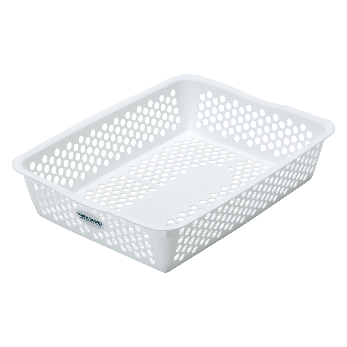 収納ケース バスケット フランクバスケット 小物収納 幅23.5×奥行30×高さ6.5cm ( プラスチック 収納 収納ボックス かご カゴ ストッカー 小物入れ 小物 通気性 日本製 リビング キッチン ランドリー ストック 水回り 水周り ) 【ブラウン】 ブラウン