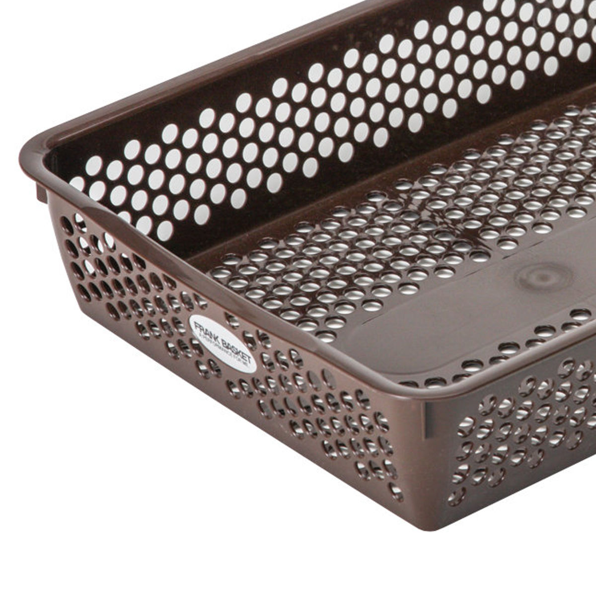 収納ケース バスケット フランクバスケット A4 小物収納 幅26.2×奥行35×高さ7.3cm ( プラスチック 収納 収納ボックス かご カゴ ストッカー 小物入れ 小物 通気性 日本製 リビング キッチン ランドリー ストック デスク 書類入れ ) 【ブラウン】 ブラウン