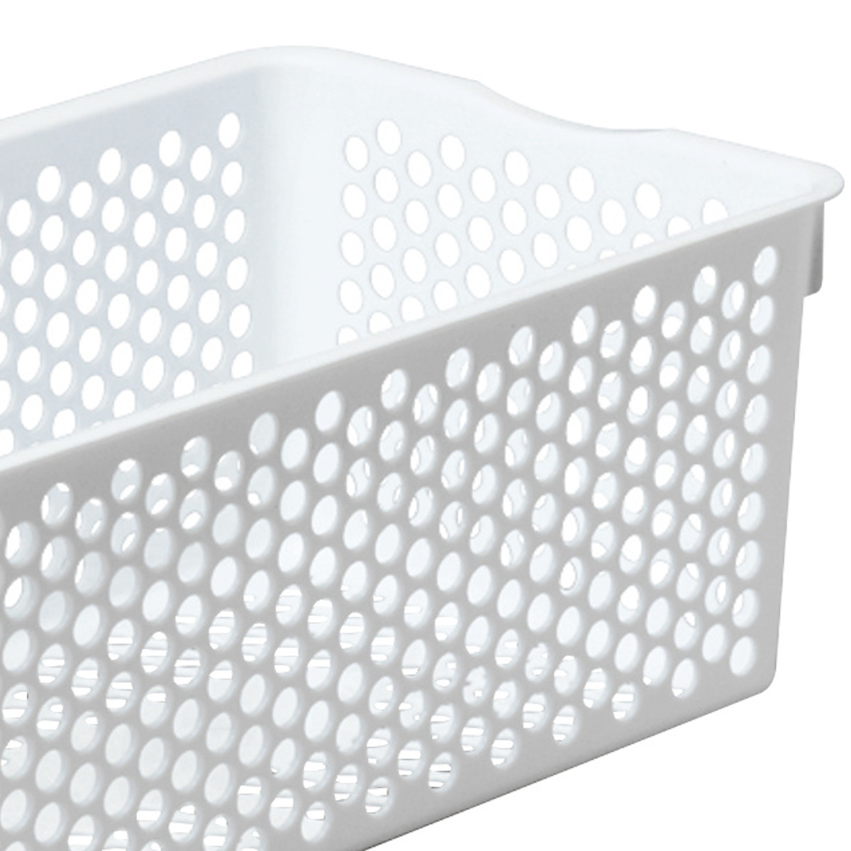 収納ケース 小物収納 バスケット フランクバスケット 深型 幅17.2×奥行28.5×高さ11.8cm ( プラスチック 収納 収納ボックス かご カゴ ストッカー 小物入れ 小物 通気性 日本製 リビング キッチン ランドリー ストック 水回り ) 【ホワイト】 ホワイト