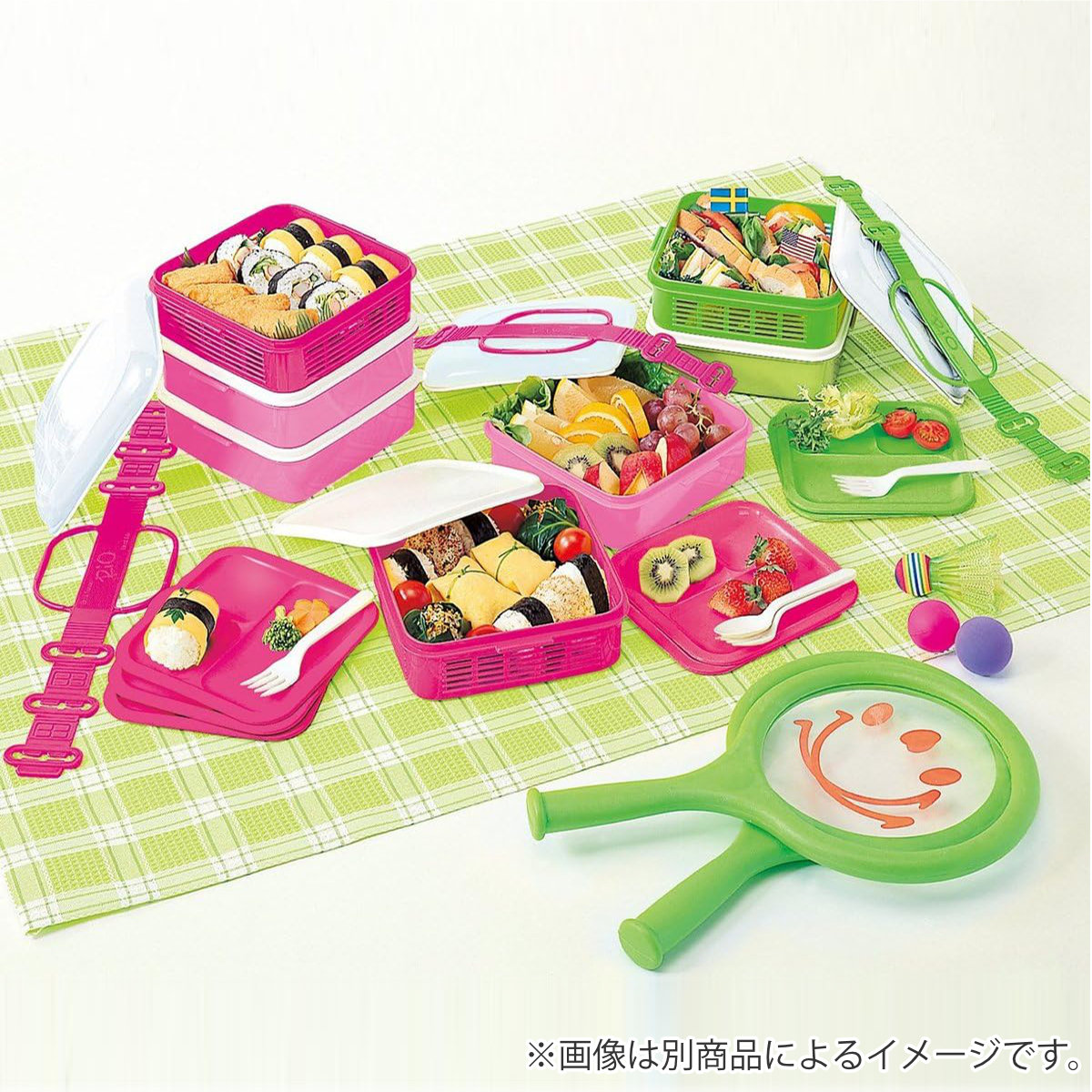 リオパック 2段 ( ランチボックス 行楽弁当箱 ニ段 大容量 3人 4人 弁当箱 ピクニックランチボックス ベルト付き 入れ子式 日本製 )