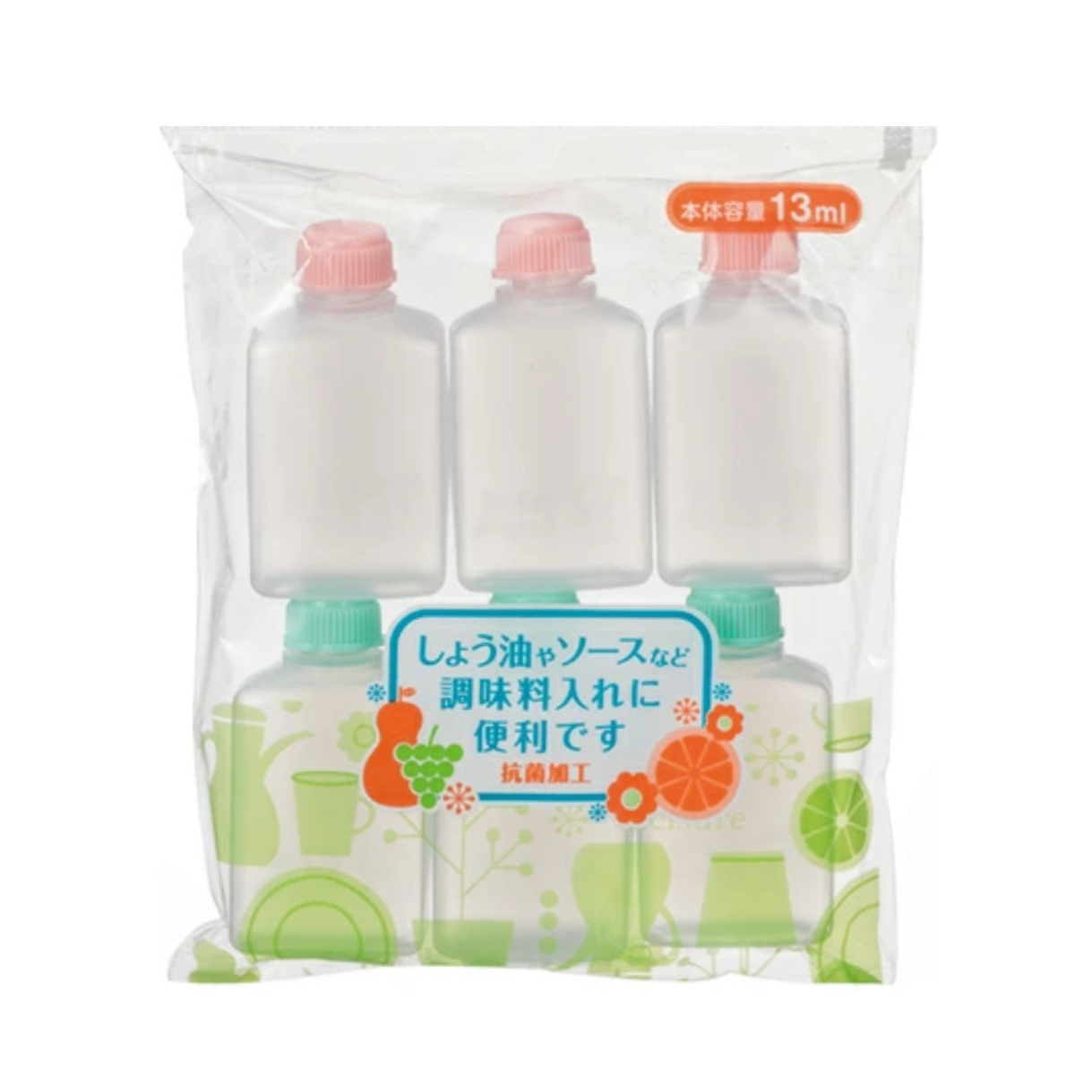 調味料ケース たれビン 6個入 角型 中 ケース 調味料入れ ( 醤油入れ 醤油さし ボトル 容器 日本製 6個 お弁当グッズ 小分けボトル クリアー 透明 シンプル 遠足 ピクニック お弁当用品 アウトドア )