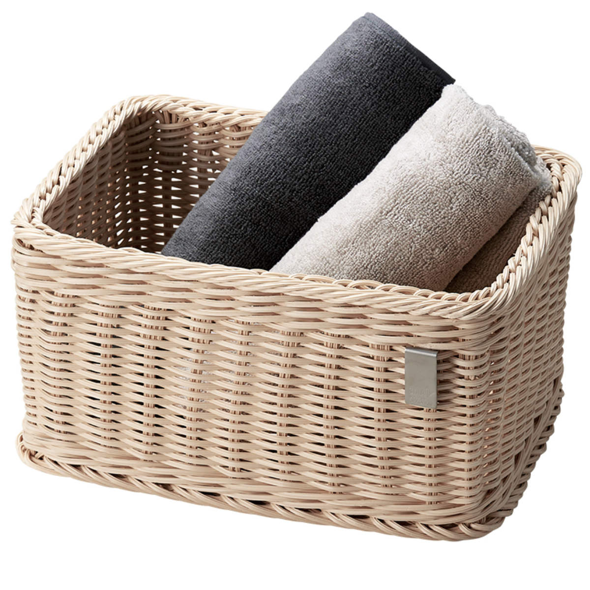 かご 洗える 抗菌素材 ストレージBOX S KLEANE ( 手編み 収納 カゴ 水洗い 食洗機対応 レンジ対応 幅36×奥行26×高さ19cm 小物収納 収納かご キレーネ 小物入れ おしゃれ 丈夫 ハンドメイド リビング 洗面所 キッチン ) 【ダークグレー】 ダークグレー