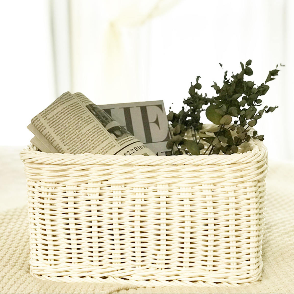 かご 洗える 抗菌素材 ストレージBOX S KLEANE ( 手編み 収納 カゴ 水洗い 食洗機対応 レンジ対応 幅36×奥行26×高さ19cm 小物収納 収納かご キレーネ 小物入れ おしゃれ 丈夫 ハンドメイド リビング 洗面所 キッチン ) 【ダークグレー】 ダークグレー