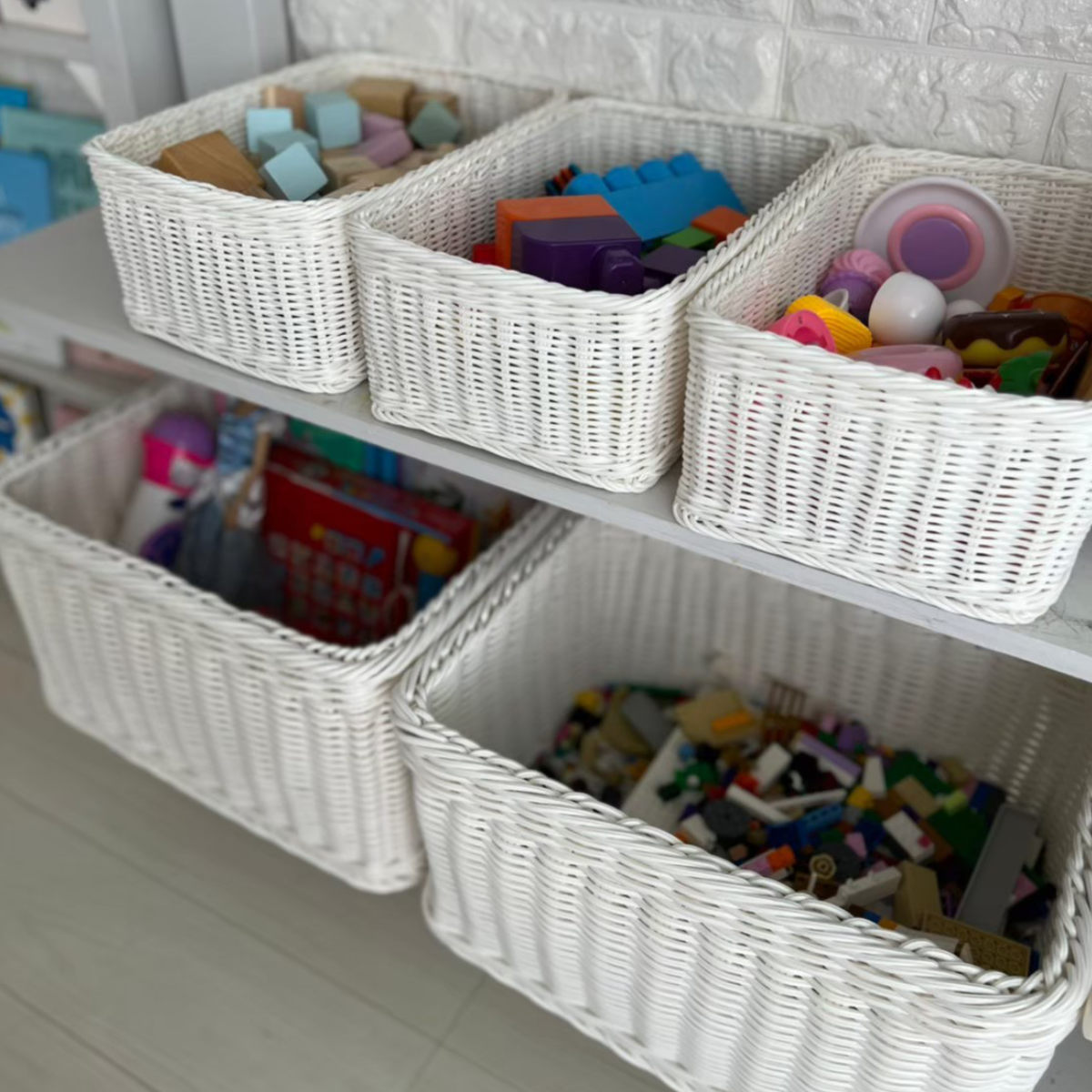 かご 洗える 抗菌素材 ストレージBOX L KLEANE ( 手編み 収納 カゴ 水洗い 食洗機対応 レンジ対応 幅41×奥行30×高さ23cm 小物収納 収納かご キレーネ 小物入れ おしゃれ 丈夫 ハンドメイド リビング 洗面所 キッチン ) 【ブラウン】 ブラウン