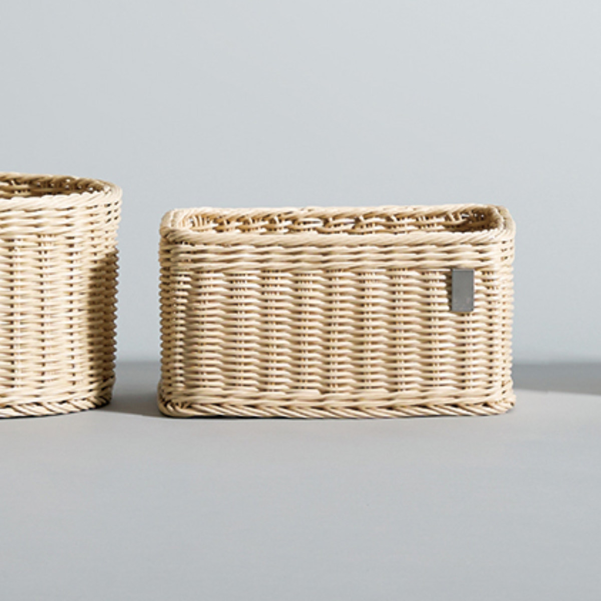 かご 洗える 抗菌素材 ストレージBOX L KLEANE ( 手編み 収納 カゴ 水洗い 食洗機対応 レンジ対応 幅41×奥行30×高さ23cm 小物収納 収納かご キレーネ 小物入れ おしゃれ 丈夫 ハンドメイド リビング 洗面所 キッチン ) 【ブラウン】 ブラウン