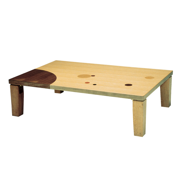 座卓 折れ脚 ローテーブル 木製 アース角 幅120cm （ 折りたたみ ナラ ...