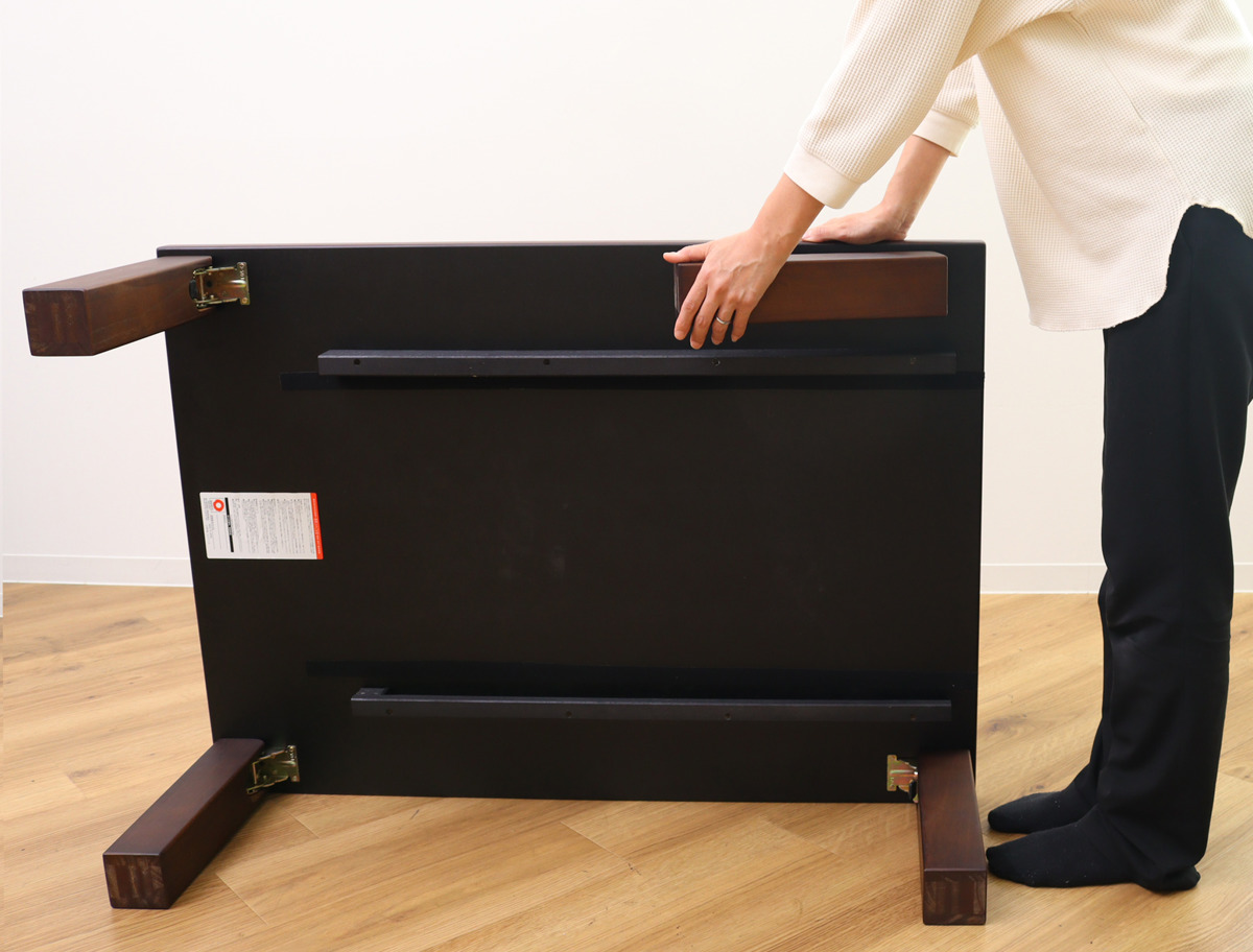 ローテーブル 折りたたみ 角型 ミニテーブル付 小春 ( センターテーブル 木製 天然木 大 小 レイアウト 自由 L字 対面 リビングテーブル 座卓 日本製 食卓 机 テーブル 完成品 和室 ちゃぶ台 折り畳み 折れ脚 作業 学習 )