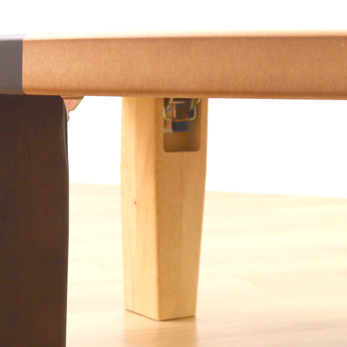 ローテーブル 折りたたみ 円型 直径90cm アース ( ナラ 象嵌入り 突板仕上げ 日本製 和風 円卓 ちゃぶ台 テーブル 天然木 木製 折り畳み 丸 2~3人用 円 ドット バイカラー 食卓 かわいい 和室 リビングテーブル 木製テーブル )