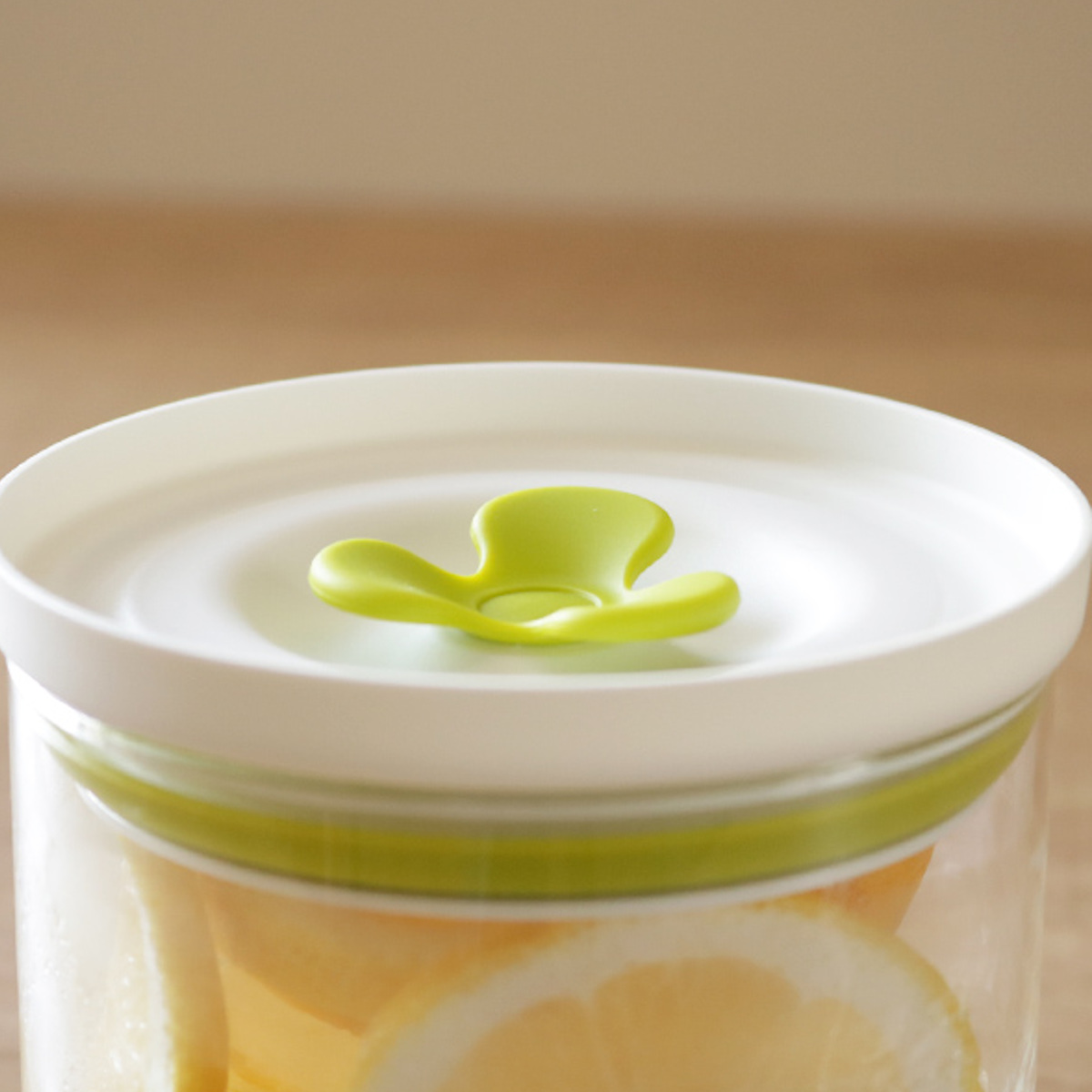 保存容器 キッチン マイデリカ キーパー S 380ml ( 保存 ガラス 容器 キャニスター 密閉 保存瓶 丸型 ガラス保存容器 フードストッカー 液体 透明 蓋 バルブ付き パッキン ガラスポット 作り置き 冷蔵庫 0.38L ) 【ブラウン】 ブラウン