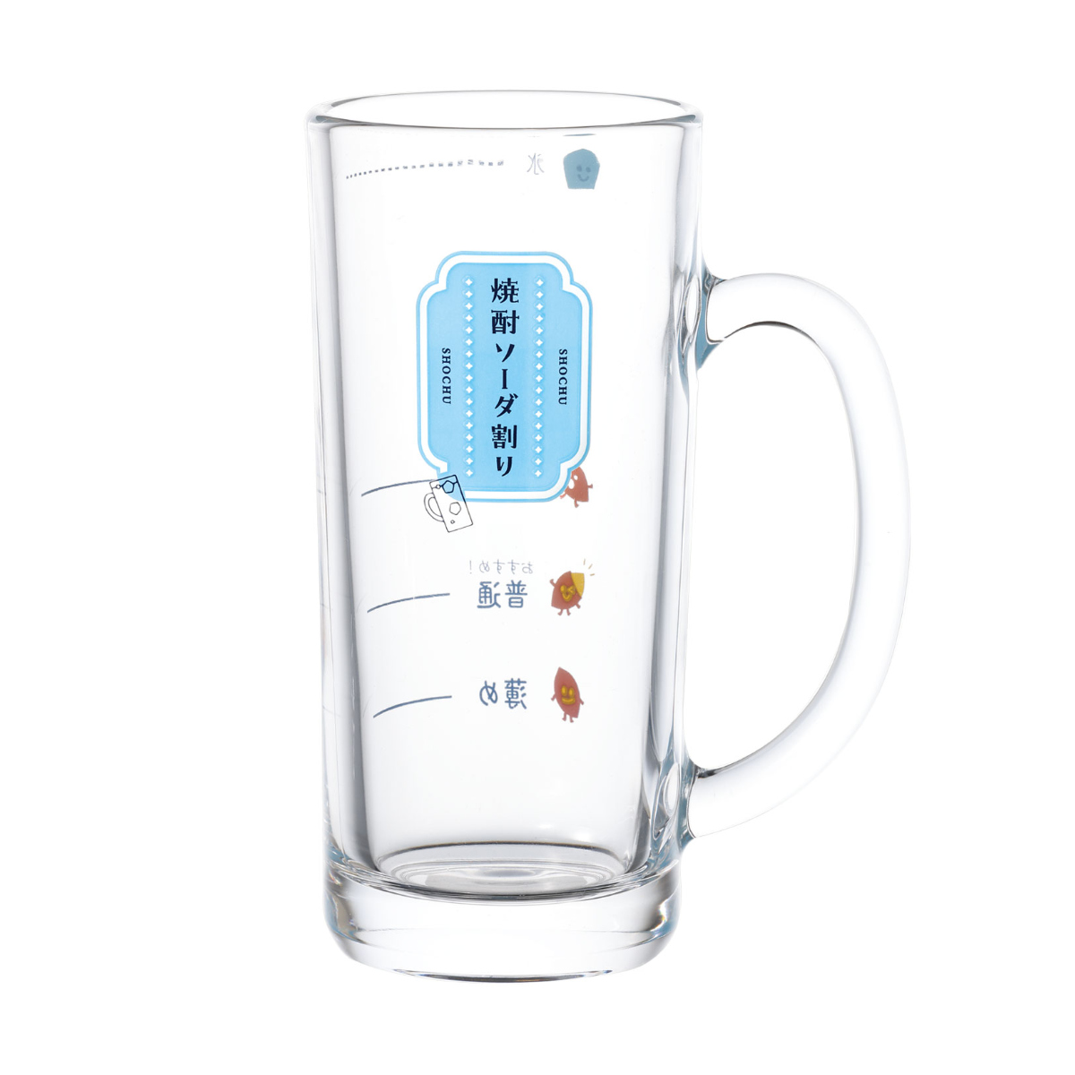 ビアグラス 435ml 焼酎ソーダ割りジョッキ 目安つき ( グラス コップ タンブラー 焼酎 日本製 食洗機対応 ジョッキ ジョッキグラス ガラス おしゃれ かわいい )