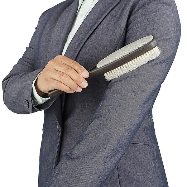 洋服ブラシ ブラシ クリーンブラシスリム毛ブラシ付 ( エチケット 洋服 ホコリ取りブラシ 豚毛 洋服用ゴミ取り 衣類 ほこり 糸くず 髪の毛 掃除 お手入れ シンプル スリム プレゼント ギフト 父の日 母の日 )