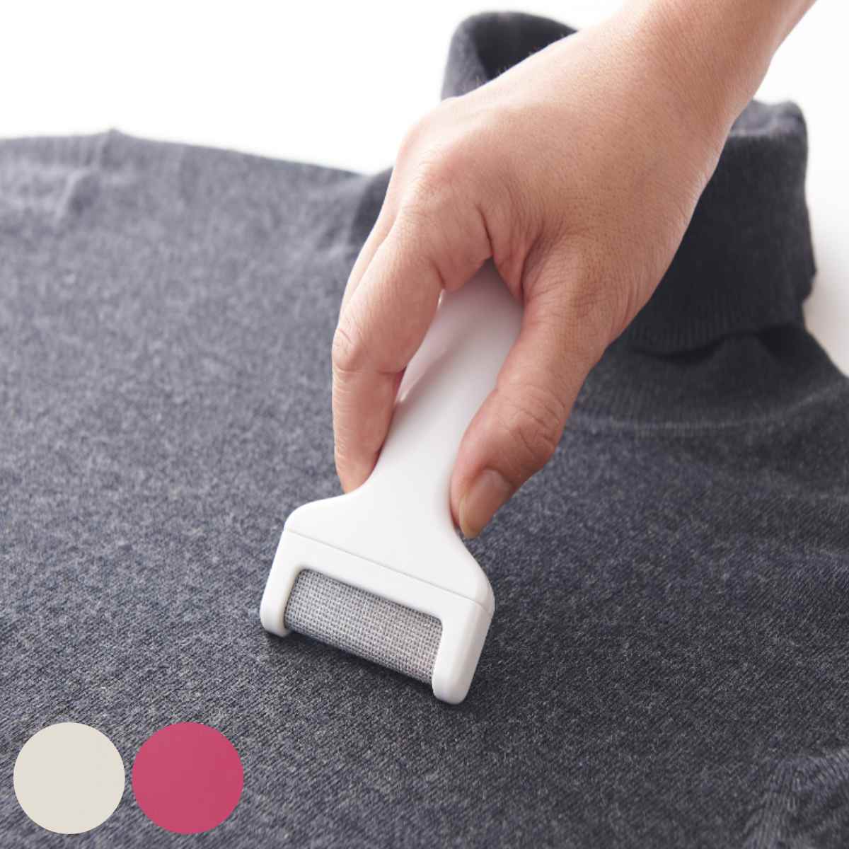 毛玉とり eco 毛玉取り 電池不要 （ けだまとり 毛玉おとし 日本製 ブラシ 手動 毛玉取り器 毛玉カット コンパクト 携帯 毛玉 ダマ ニット 靴下 衣類 お手入れ エチケット 手軽 コードレス プチギフト ） 【パールホワイト】