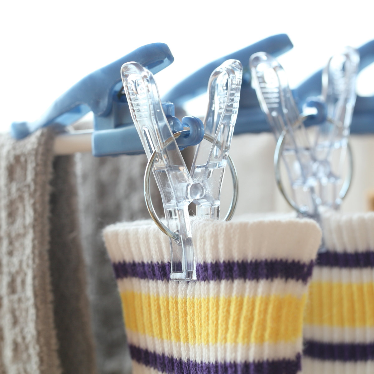 物干しスタンド 45 室内物干し クリップ付き 16枚掛け 折りたたみ式 ( スタンド物干 洗濯物干し 物干しハンガー タオル干し 物干し 洗濯 部屋干し 省スペース コンパクト タオル 平干し タオルハンガー ハンガーラック クリップ付 ) 【ブルー】 ブルー