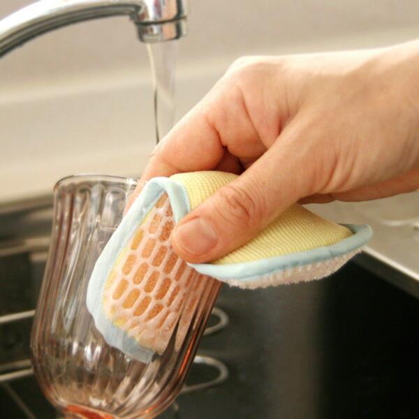 キッチンスポンジ そうじの神様 極ラクブラシW 台所用 （ スポンジ 食器用スポンジ 食器洗いスポンジ 抗菌 キッチン用 食器洗い 皿洗い 台所スポンジ 台所用スポンジ キッチン用スポンジ 食器洗い用スポンジ キッチン用品 ）