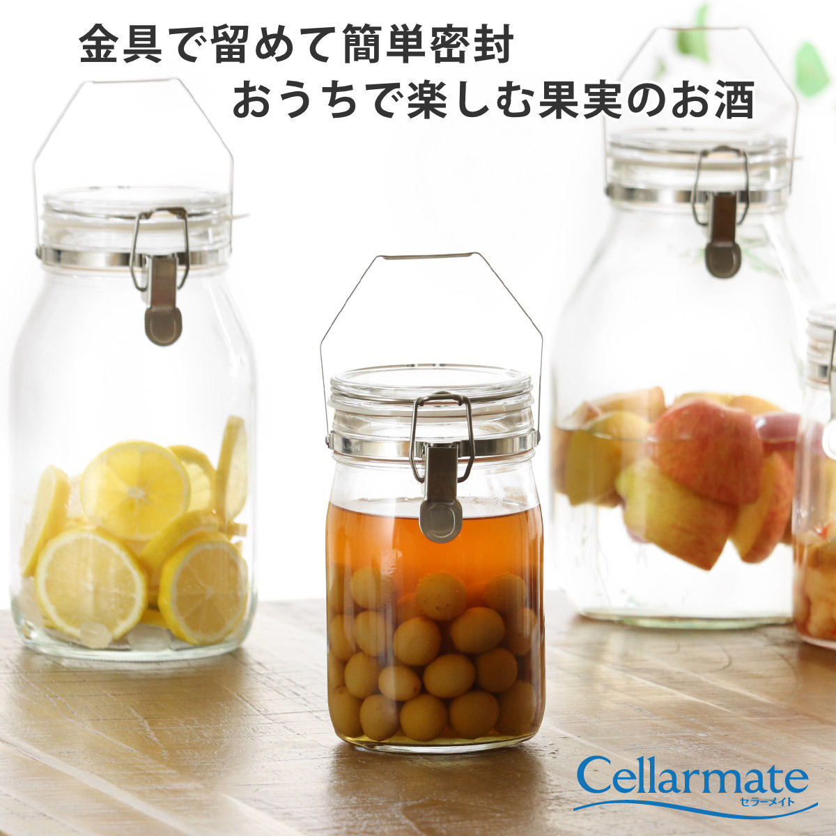 dショッピング |果実酒びん 1L 取手付密封びん セラーメイト