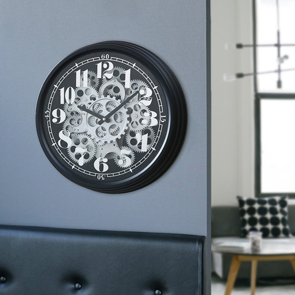 掛け時計 ギアクロック Gear Clock 直径39cm （ 送料無料 壁掛け時計 時計 インテリア 歯車 ギア メカ 存在感 大きめ 見やすい オシャレ