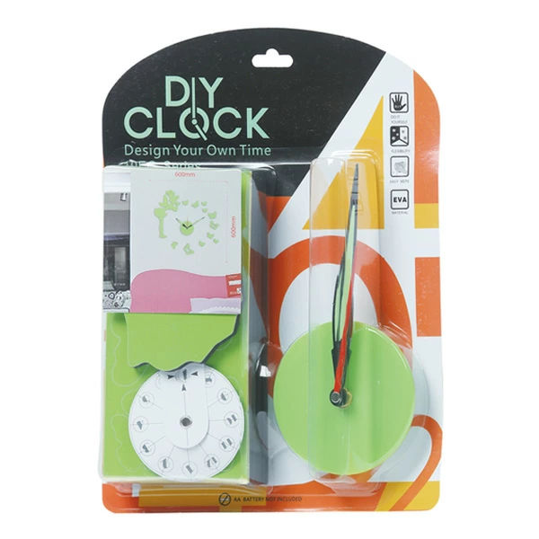 時計 掛け時計 DIY CLOCK グリーン ウォールクロック アナログ ( 壁時計 壁掛け時計 インテリア リビング 壁 貼る 貼り付け 簡単 特大 おしゃれ シール デコレーション 子供部屋 )