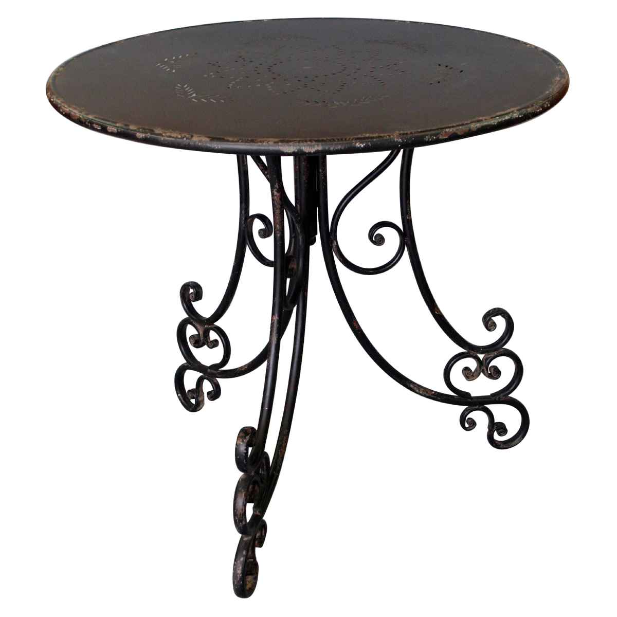 ガーデンオーナメント テーブル 直径75cm （ ガーデン ガーデンテーブル カフェテーブル 庭 丸型 ラウンド 机 ガーデンファニチャー バルコニー 屋外 アイアン製 アンティーク調 おしゃれ ）