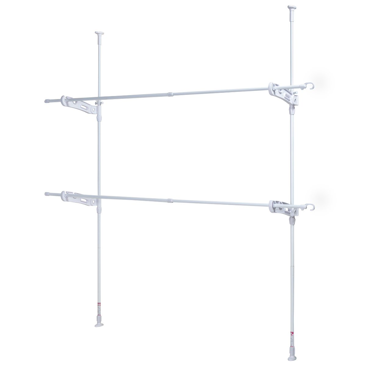 物干し 室内 窓枠物干し 突っ張り式部屋干しポール 2段 物干し竿 2本付 ( 室内物干し 突っ張り式 部屋干し 窓枠用 2本 室内干し つっぱり 物干しポール 2段タイプ 伸縮竿 2本入 )