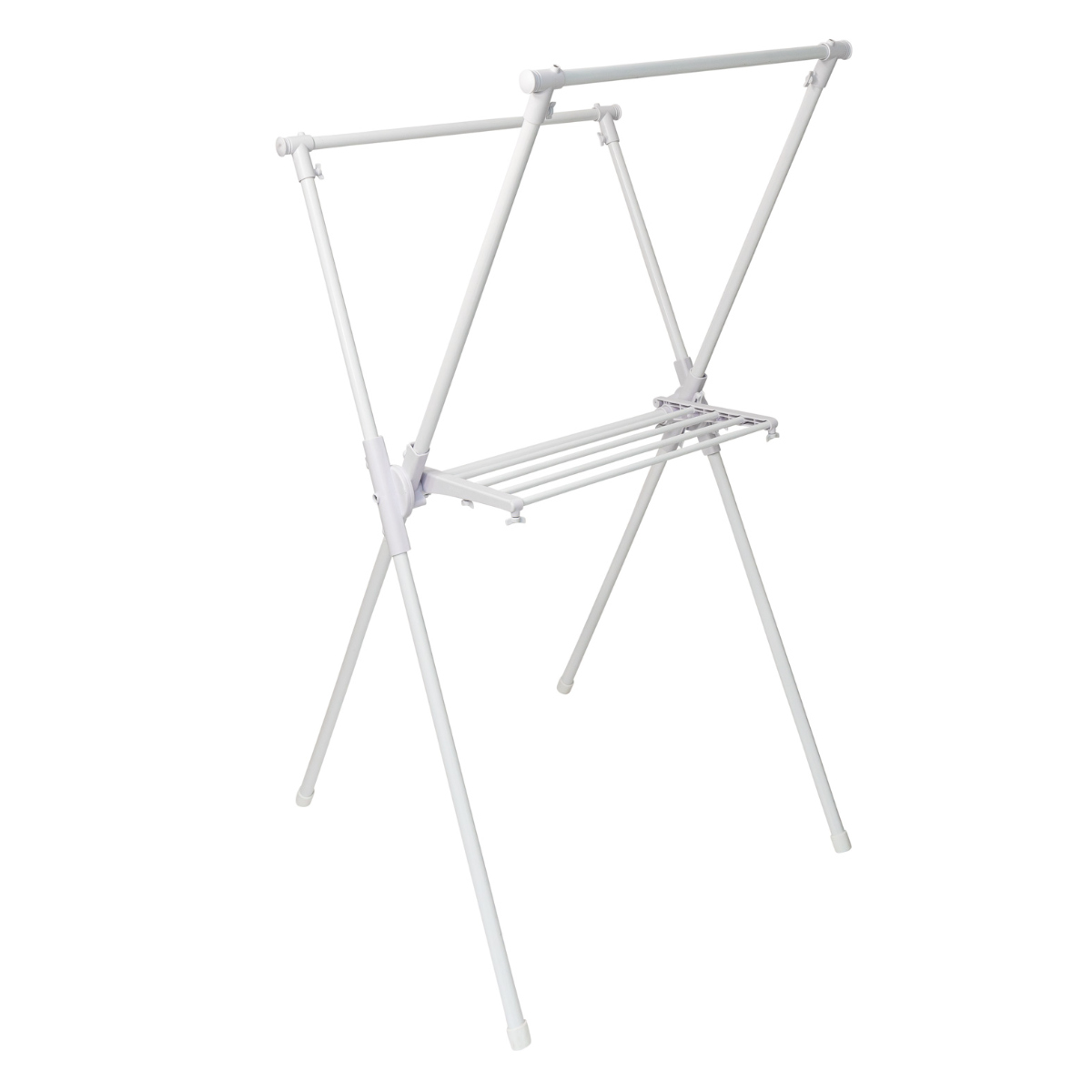 物干しスタンド 洗濯物干し X型 タオルバー付き ( 物干し スタンド 室内物干し 折り畳み 物干し台 タオル干し 5枚 室内用物干し 大容量 組み立て簡単 タオルバー付 コンパクト 収納 ホワイト )