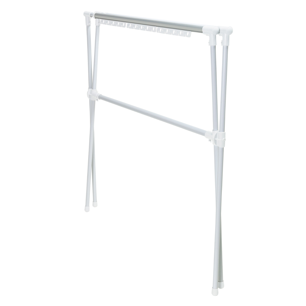 物干し 洗濯物干し 布団干し 伸縮式 X型 幅 134~230cm ( 物干しスタンド 伸縮 ハンガーホルダー付き 折り畳み 室内用物干し 大容量 組み立て簡単 コンパクト 収納 ホワイト )