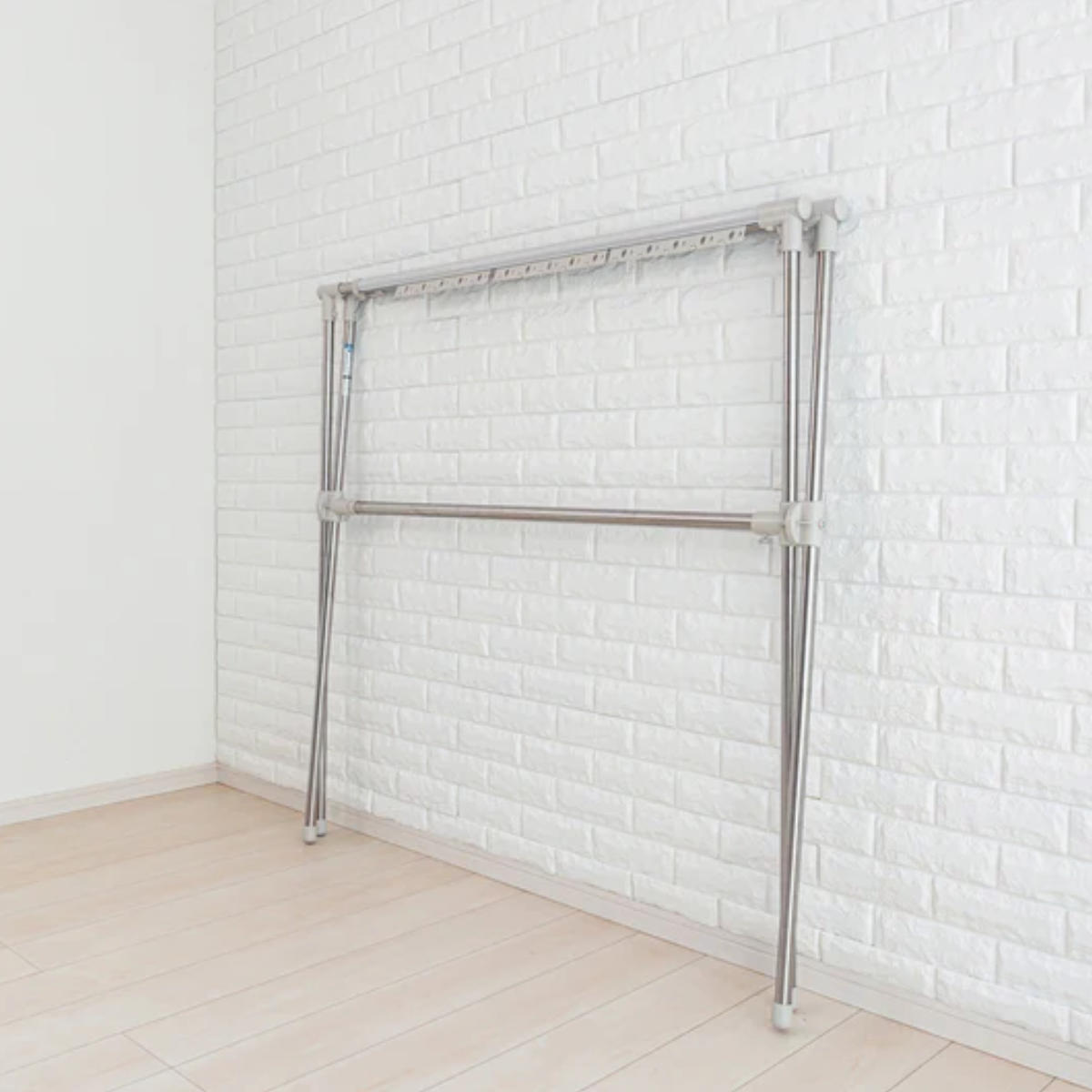 物干し 洗濯物干し 布団干し 伸縮式 X型 幅 134~230cm ( 物干しスタンド 伸縮 ステンレス製 ハンガーホルダー付き 折り畳み 室内用物干し 大容量 組み立て簡単 コンパクト 収納 シルバー )